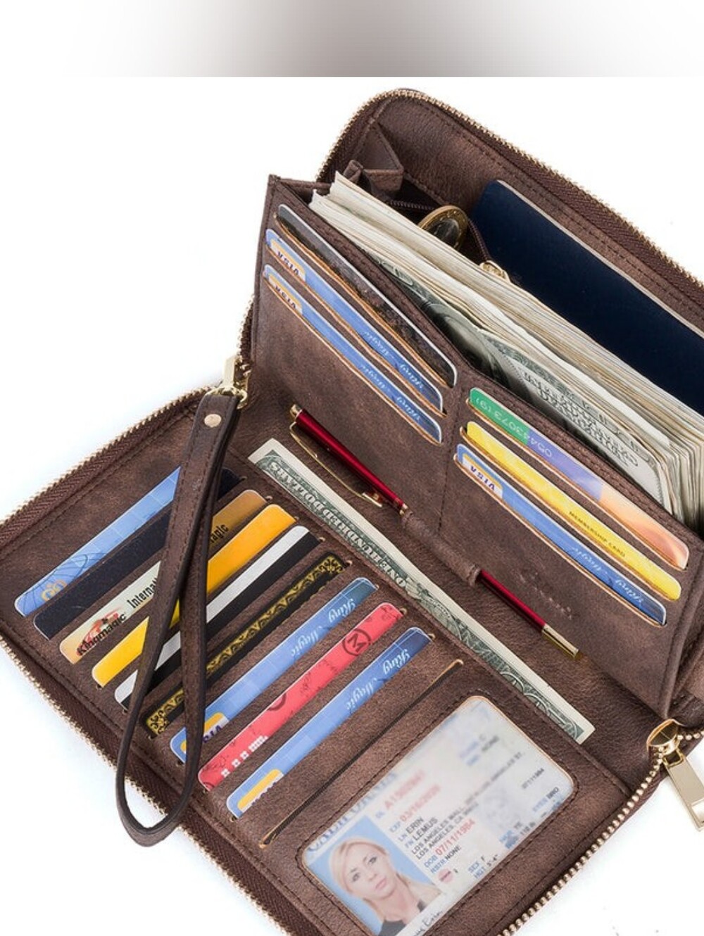 CLUCI women Wallet Leather RFID  blocking With Wristlet.